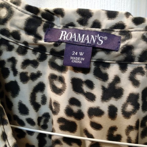 NWOT Womens AnimalPrint buttondown top PlusSize24W - Picture 4 of 6